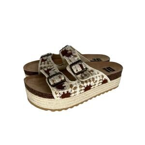 Dirty Laundry Pretends Crochet Platform Sandals tan/cream - 9